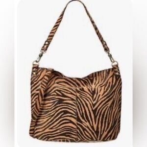 Women's Zebra-Print Pier Hobo Shoulder Bag -